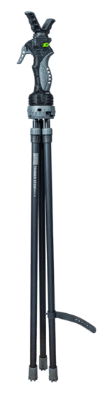 The Trigger Stick is a lightweight, height-adjustable gun rest and optical gear mount. Designed to function in a standing or kneeling stance.
